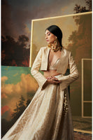 Handwoven Ivory Silk Lehenga