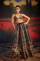 Aishwarya Lekshmi In Handwoven Deep Blue Silk Lehenga