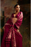 Handwoven Garnet Silk Saree