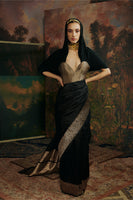 Handwoven Black Silk Saree