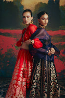 Aishwarya Lekshmi In Handwoven Deep Blue Silk Lehenga