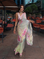 Handwoven Butter Yellow Printed Saree