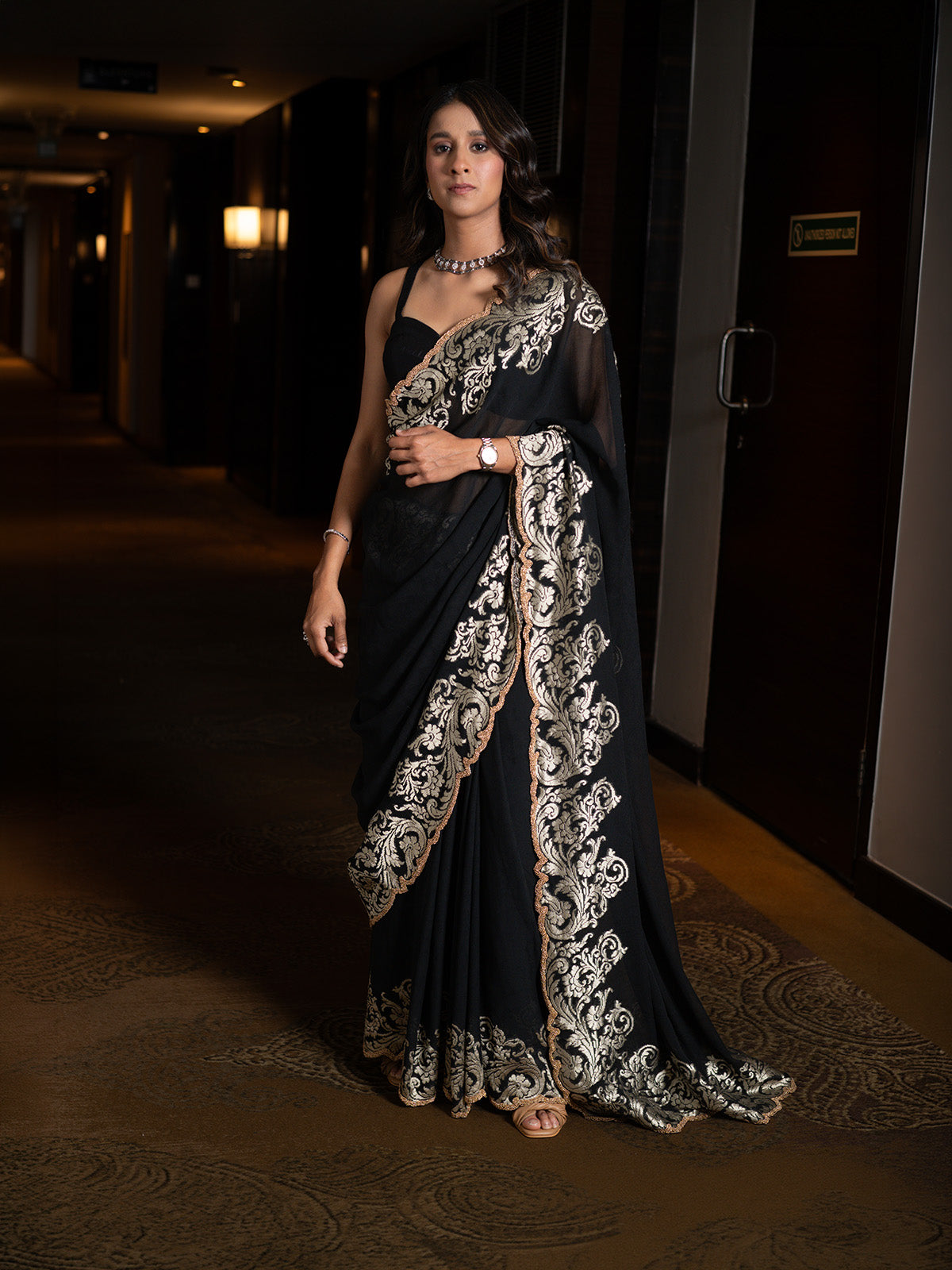 The Noir Saree