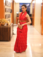 Red Crossword Saree