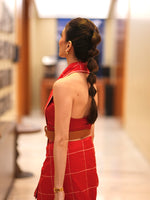Red Crossword Saree