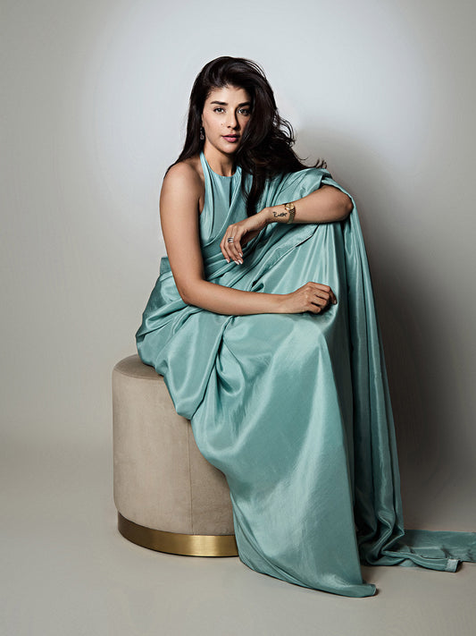 Handwoven Ice Blue Silk Saree