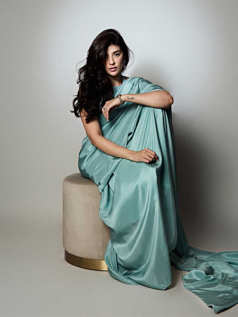 Handwoven Ice Blue Silk Saree