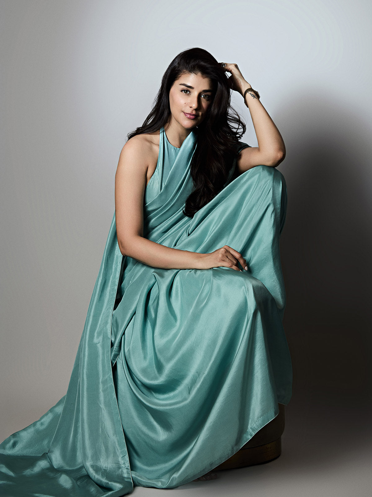 Handwoven Ice Blue Silk Saree