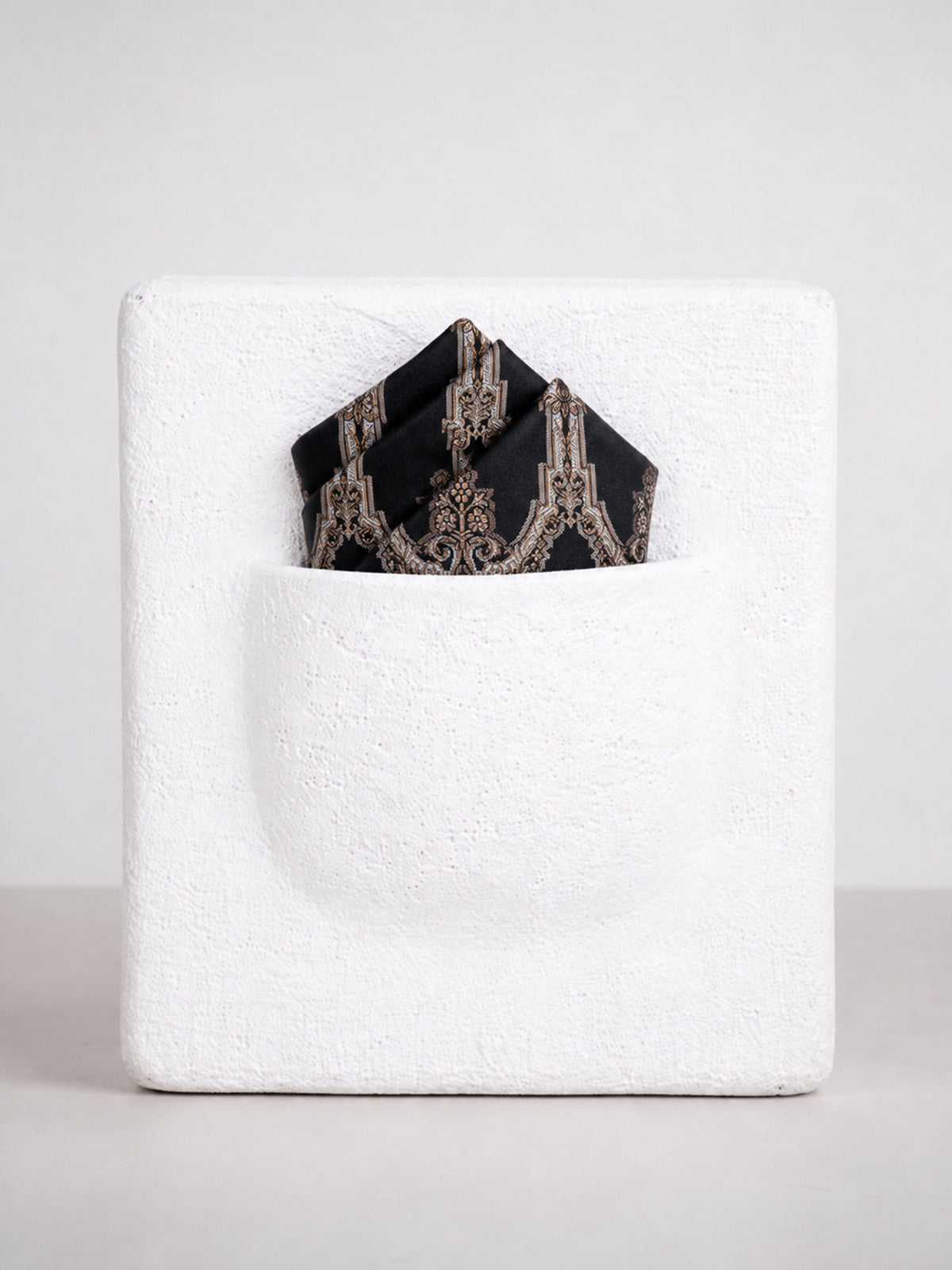 Tar Black Banarasi Pocket Square