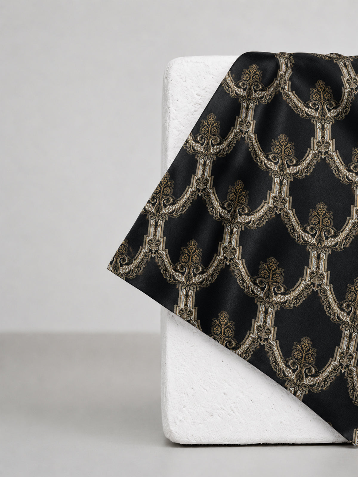 Tar Black Banarasi Pocket Square