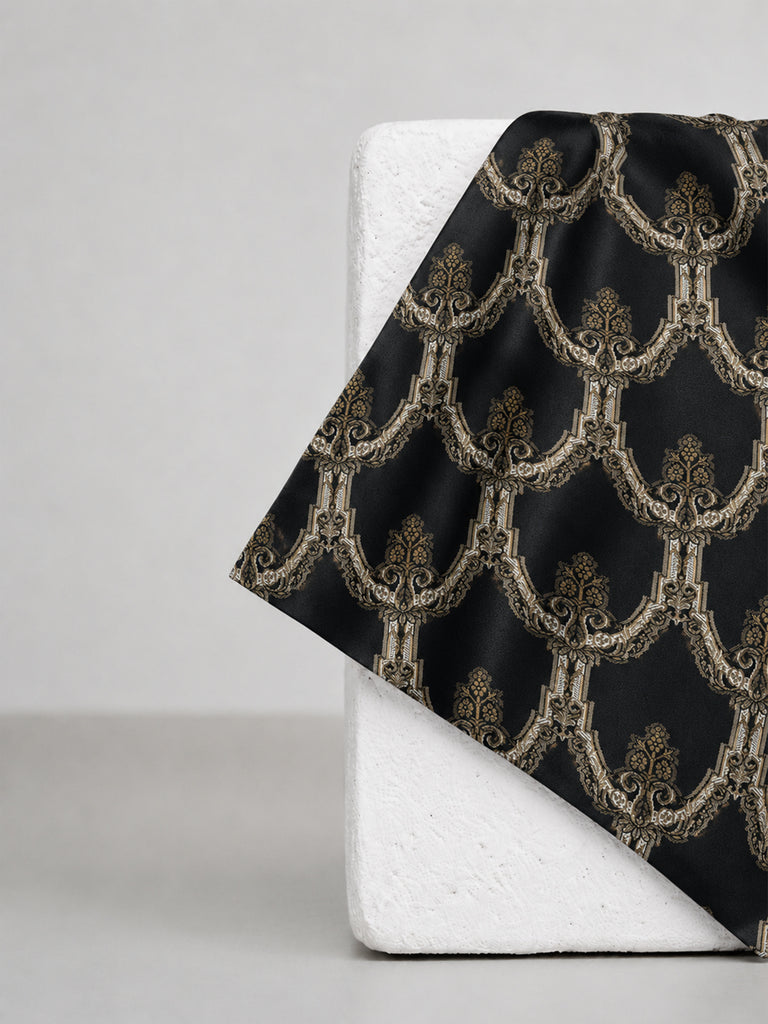 Tar Black Banarasi Pocket Square