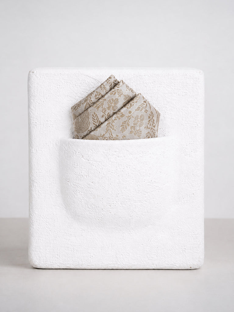 Nude Peach Banarasi Pocket Square