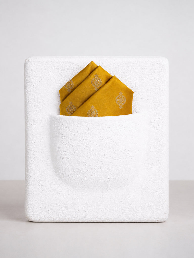 Tangerine Banarasi Pocket Square