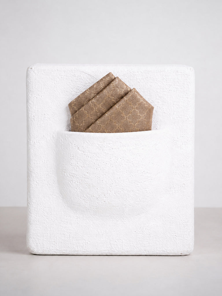Antique Taupe Banarasi Pocket Square