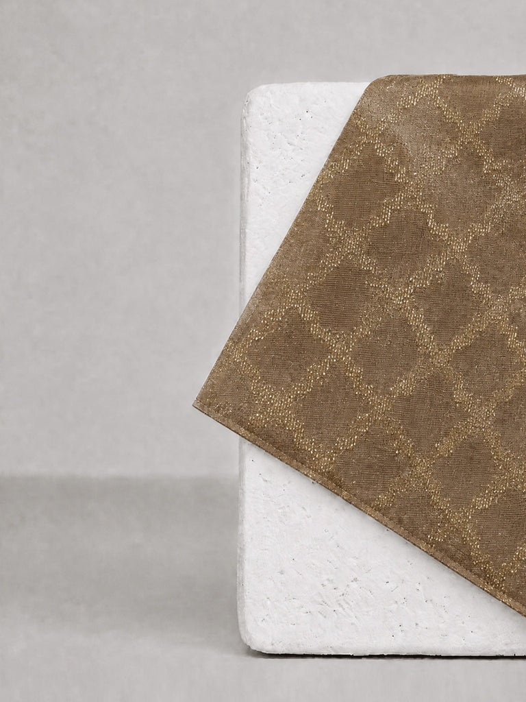 Antique Taupe Banarasi Pocket Square