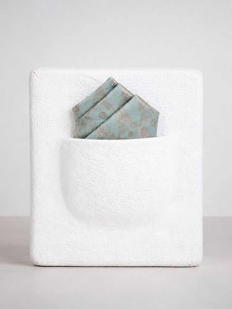 Ice Blue Banarasi Pocket Square