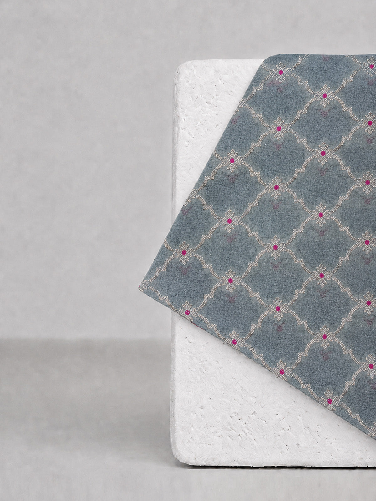 Dusty Grey Banarasi Pocket Square