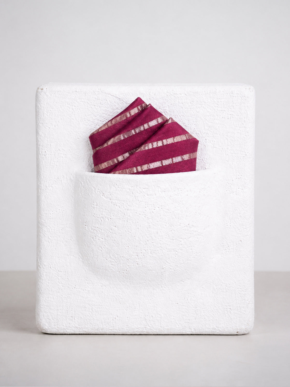 Berry Pink Banarasi Pocket Square