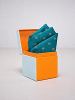 Teal Blue Banarasi Pocket Square