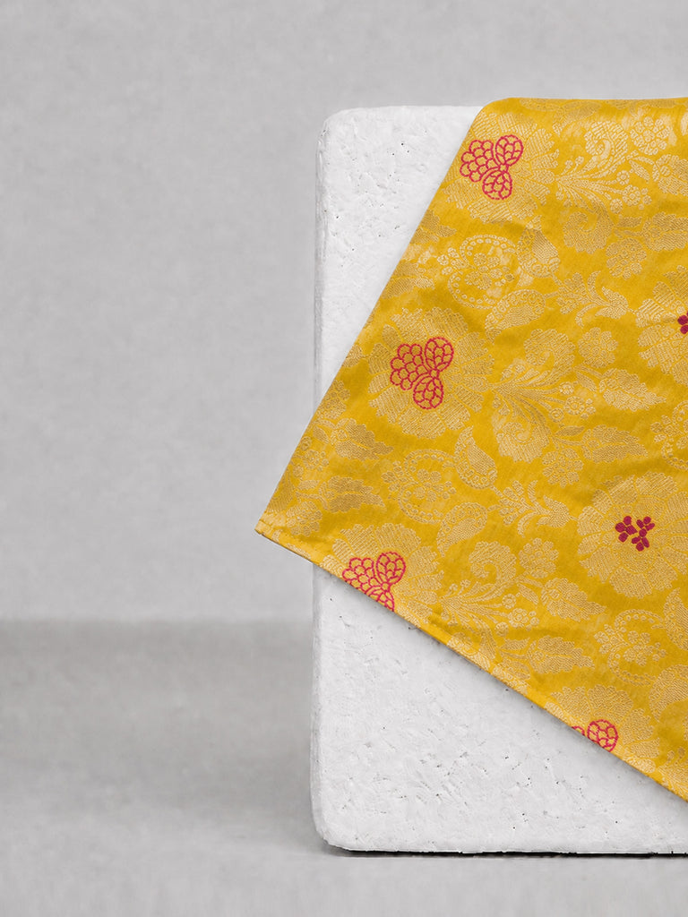 Yellow Ochre Banarasi Pocket Square