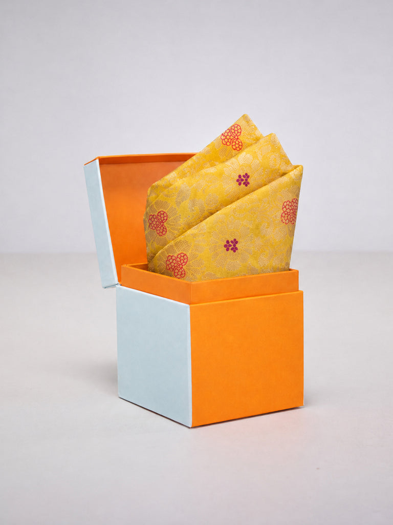 Yellow Ochre Banarasi Pocket Square