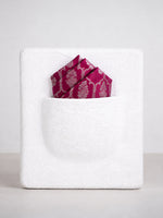 Dark Pink Banarasi Pocket Square