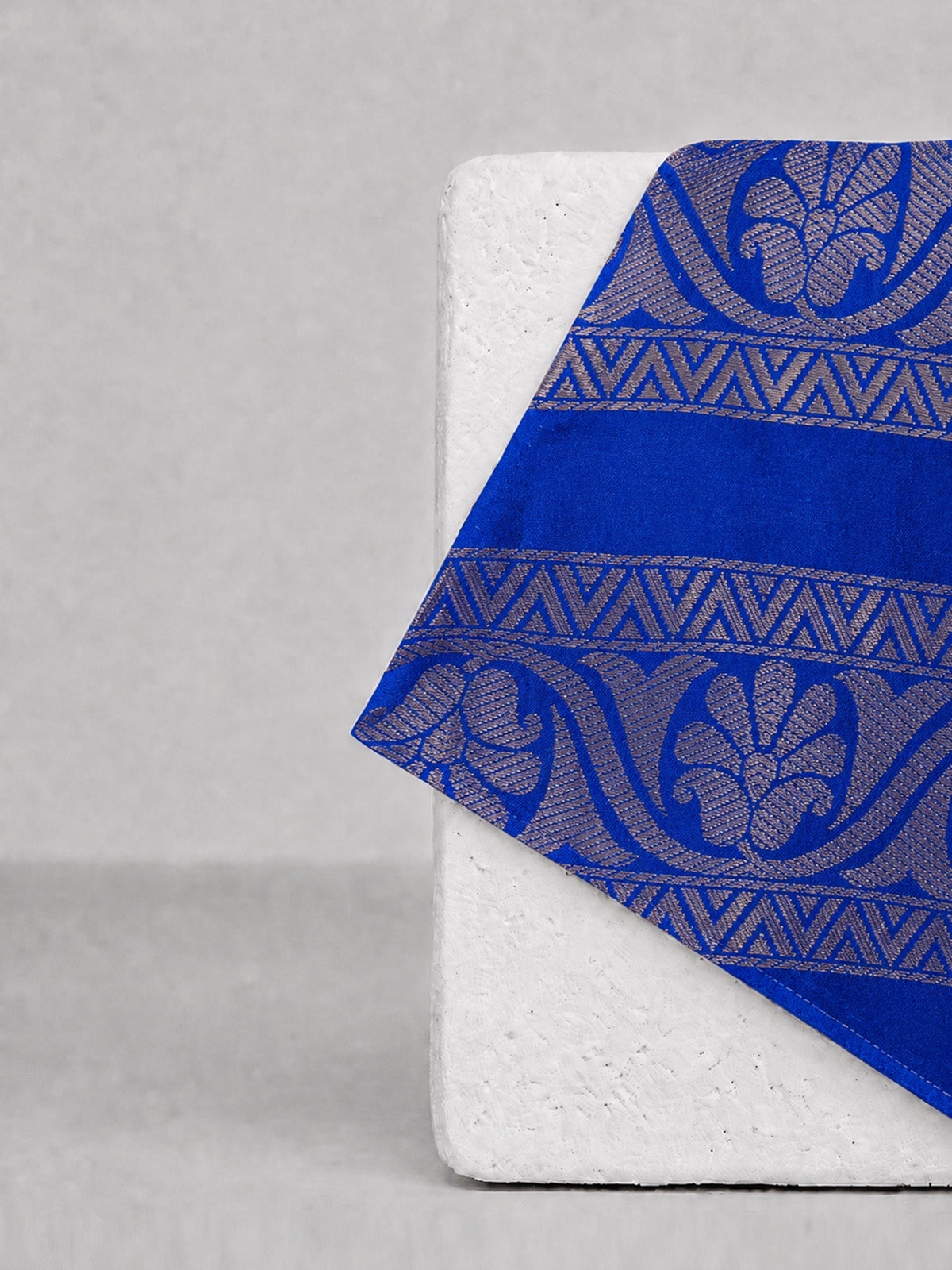 Deep Blue Banarasi Pocket Square