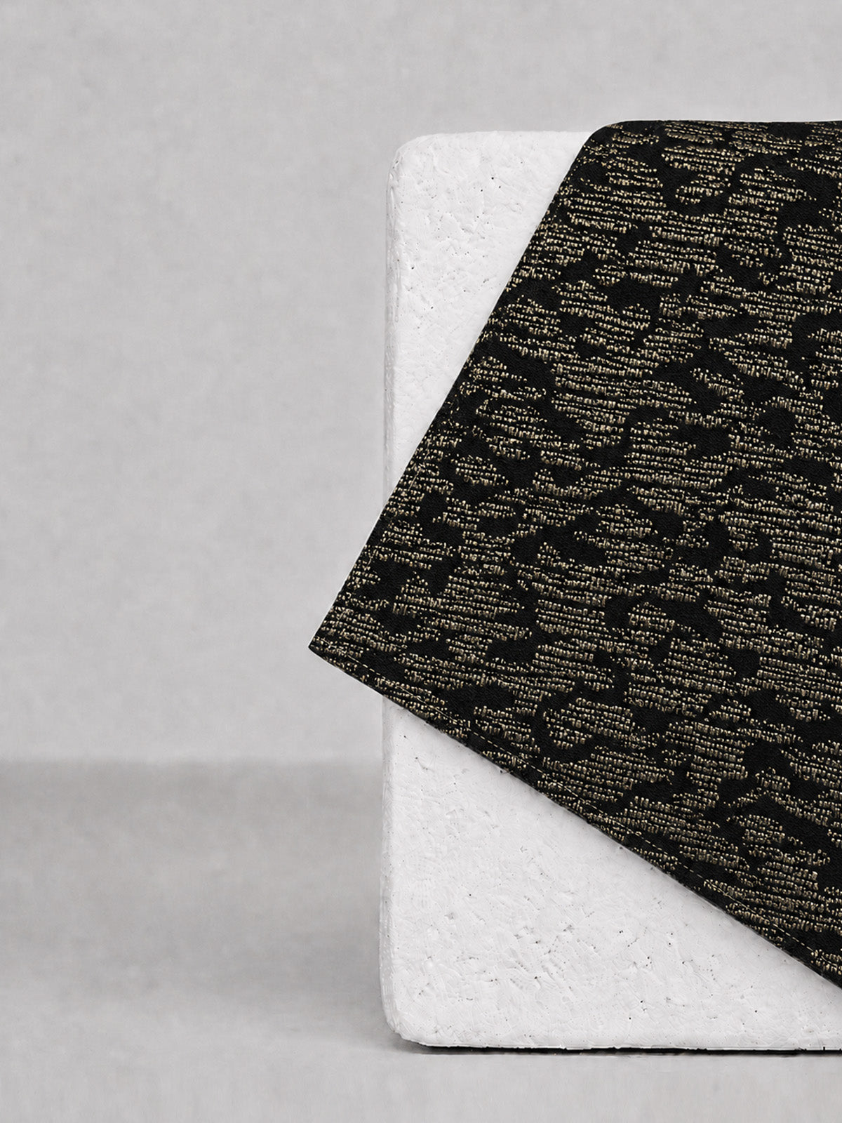 Black & Gold Banarasi Pocket Square