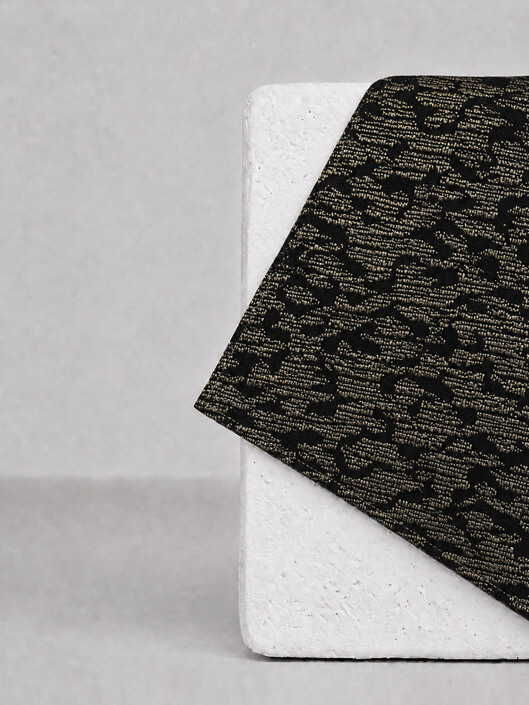 Black & Gold Banarasi Pocket Square