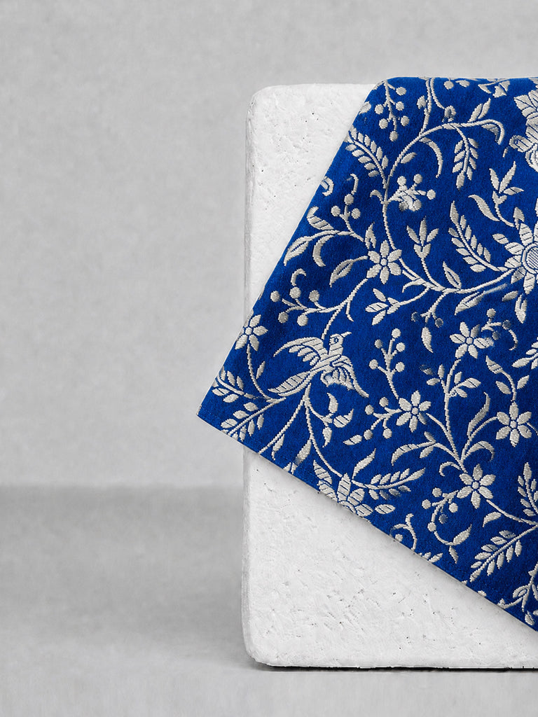 Dark Blue Banarasi Pocket Square