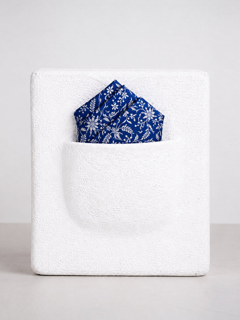 Dark Blue Banarasi Pocket Square