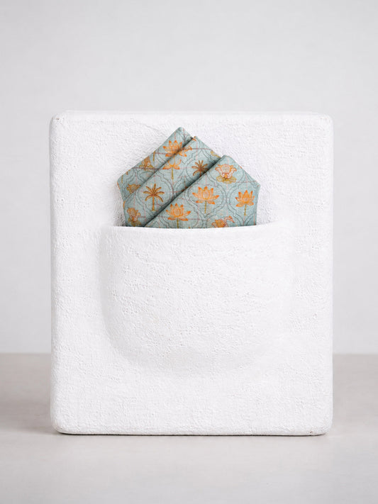 Powder Blue Printed Pocket Square