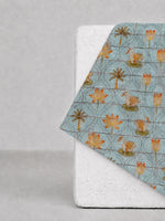 Powder Blue Printed Pocket Square