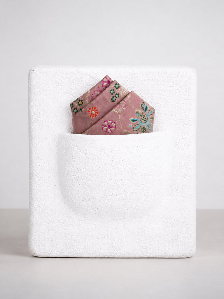 Blush Pink Banarasi Pocket Square