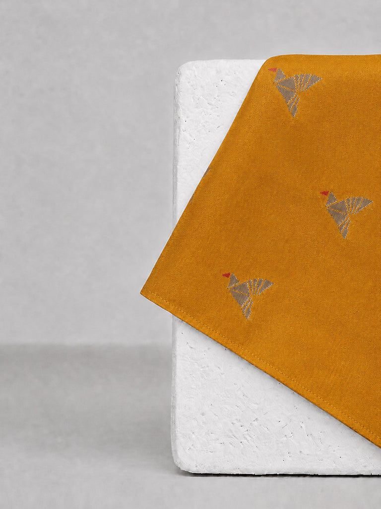 Orange Banarasi Pocket Square