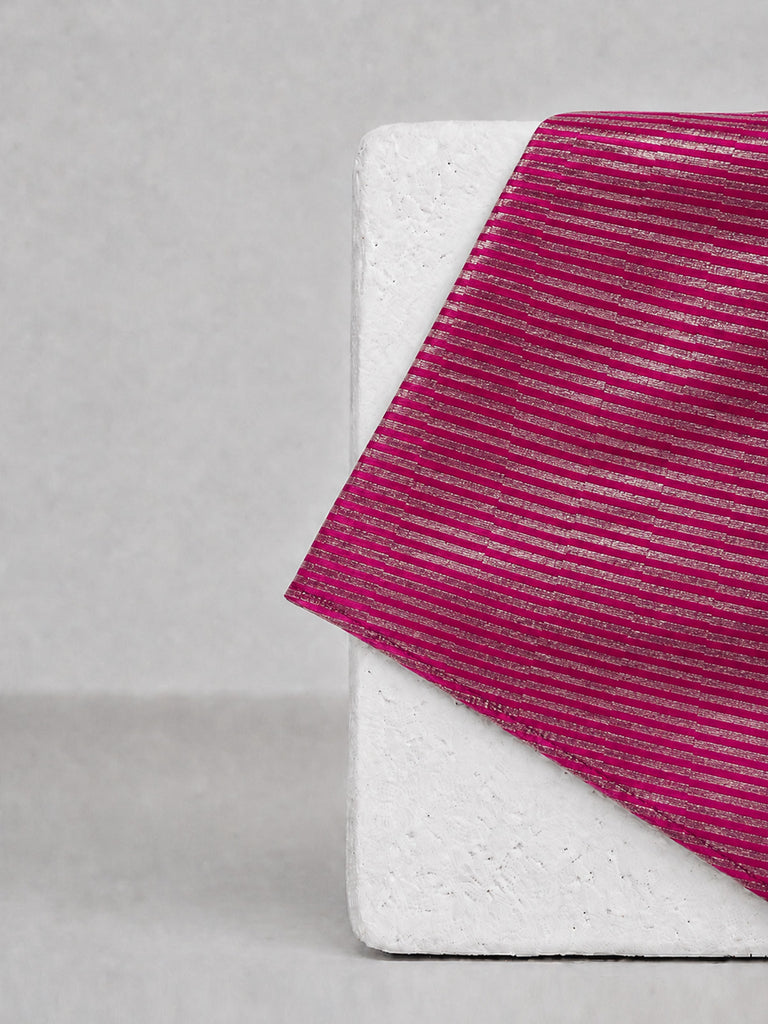 Hot Pink Banarasi Pocket Square