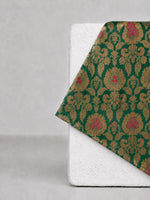 Bottle Green Banarasi Pocket Square