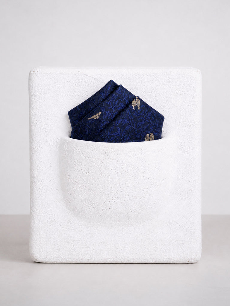 Black Banarasi Pocket Square