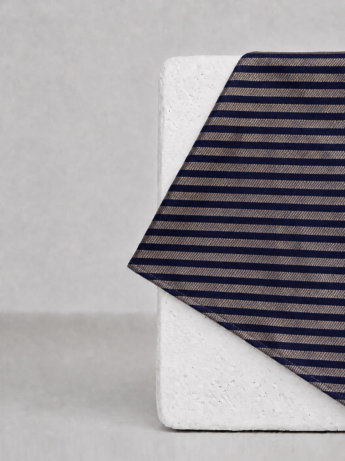 Purple Striped Banarasi Pocket Square
