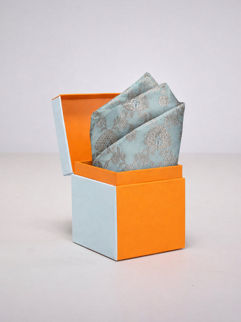 Ice Blue Banarasi Pocket Square