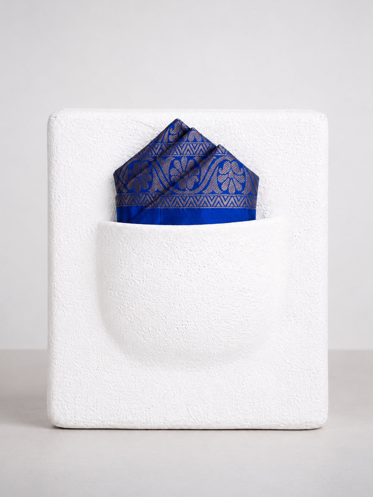 Deep Blue Banarasi Pocket Square