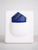 Deep Blue Banarasi Pocket Square