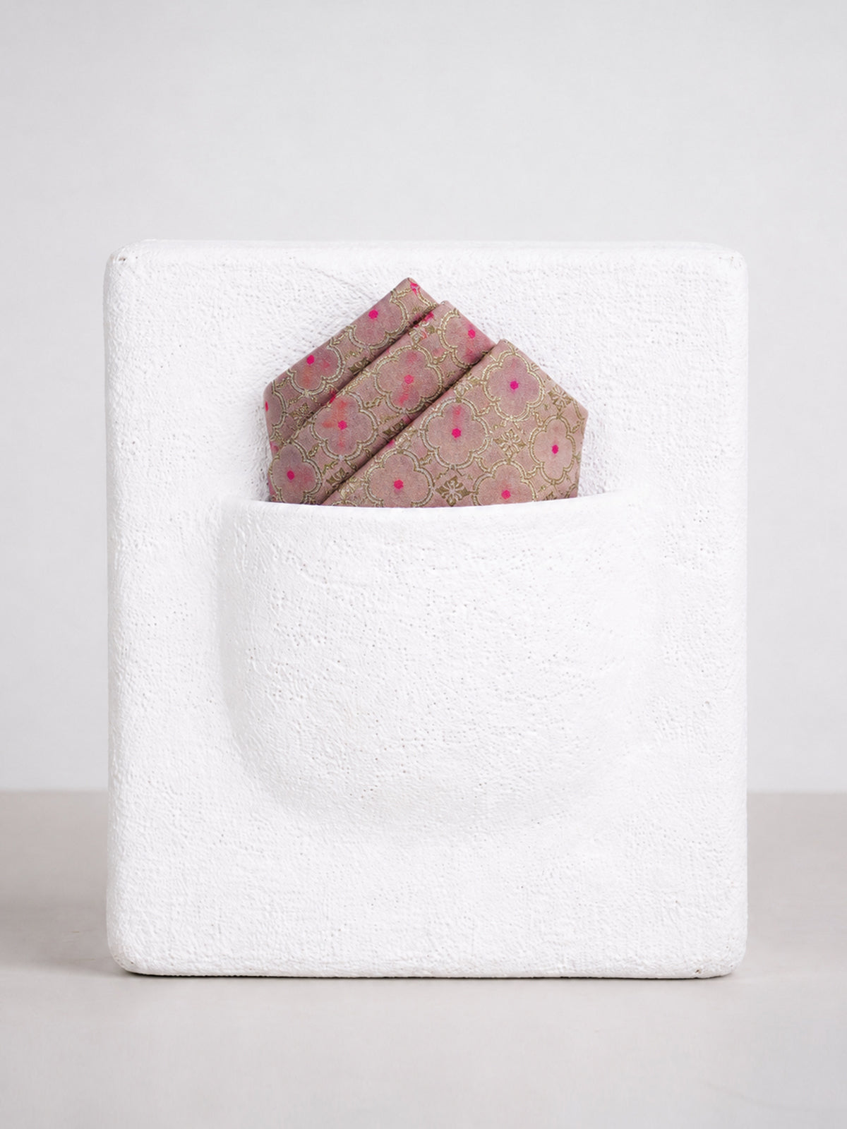 Ivory Blush Banarasi Pocket Square