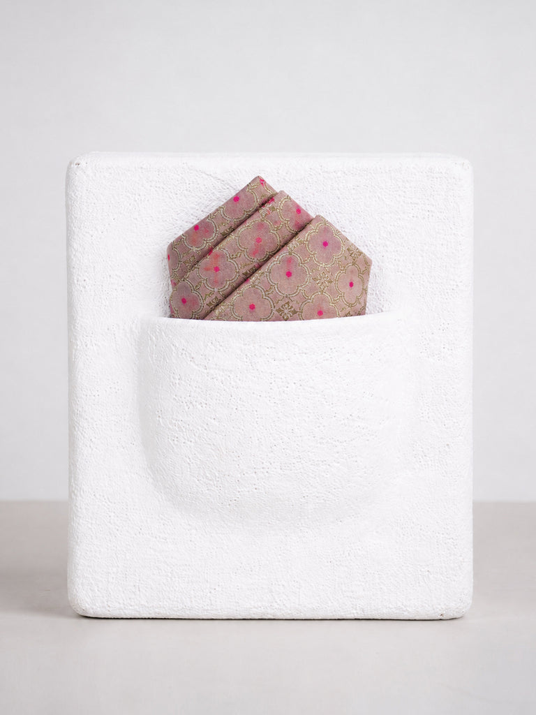 Ivory Blush Banarasi Pocket Square