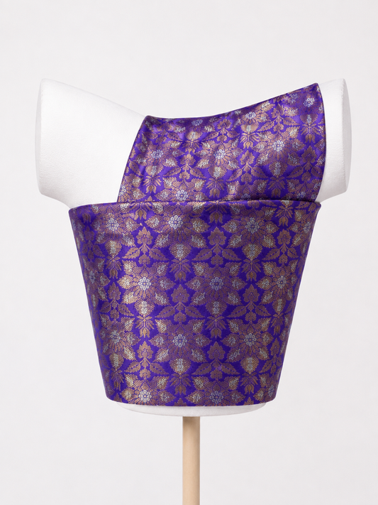 Handwoven Purple Banarasi Blouse Fabric