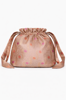 Handwoven Blush Taupe Banarasi Potli