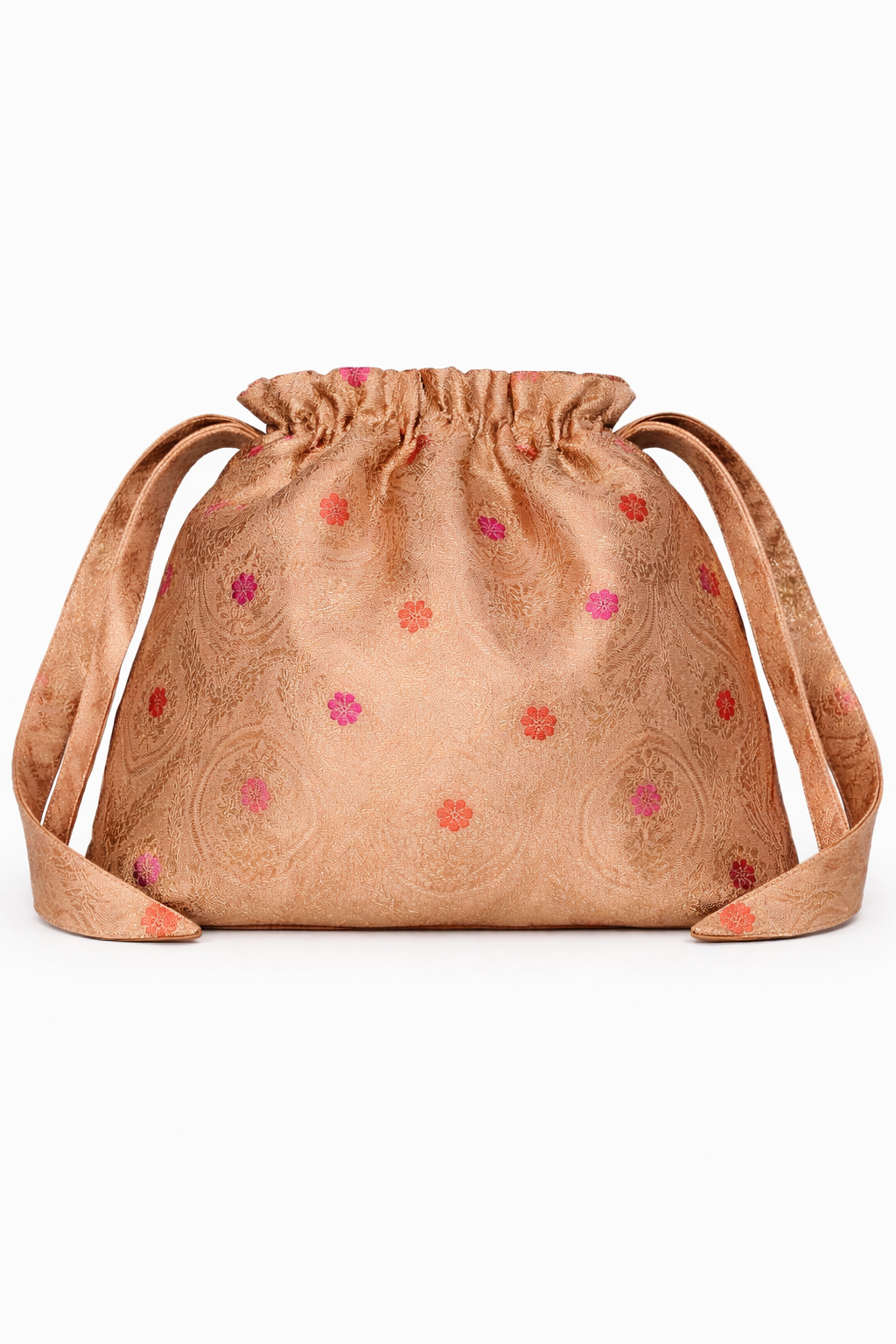 Handwoven Tan Banarasi Potli