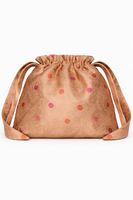 Handwoven Tan Banarasi Potli