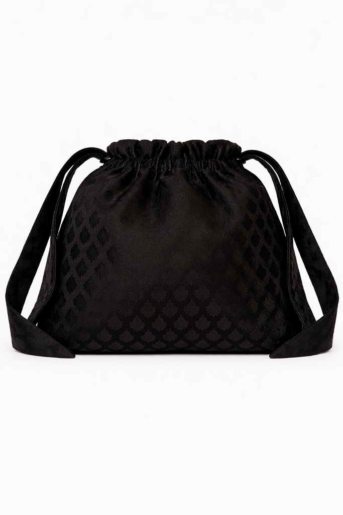 Handwoven Black Banarasi Potli