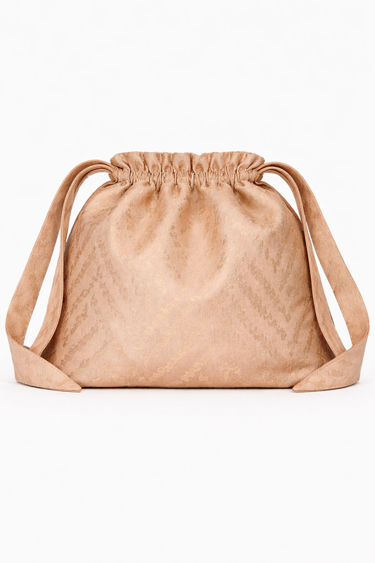 Handwoven Beige Banarasi Potli